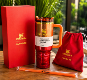 Stanley Insulated Tumbler with Handle – Red & Gold